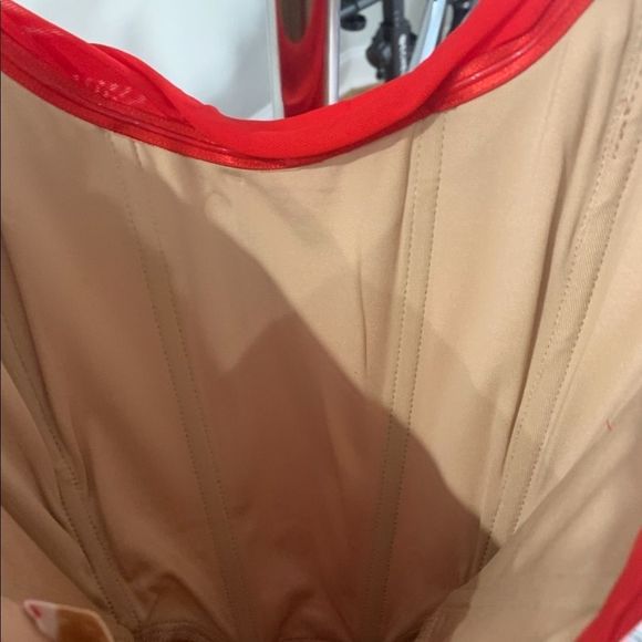 🔥Red Off Shoulder Mesh Corset Dress - Picture 15 of 16